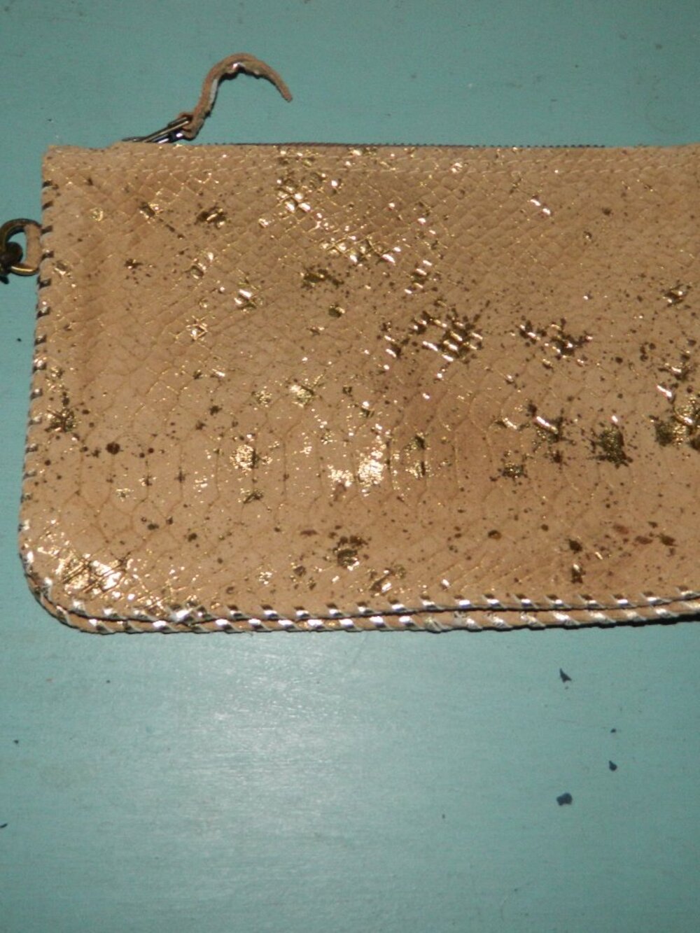 Studio Caleidoscope Laila Wristlet Pouch Embossed Metallic